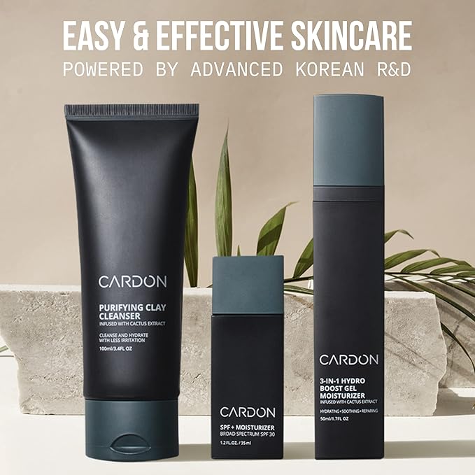 Cardon Men's Deep Pore Cleaning Clay Face Wash, 4x Better Than Charcoal, Oily, Acne-Prone Skin | Korean Premium Skin Care | Remove Face Oil & Dirt, (3 CT)