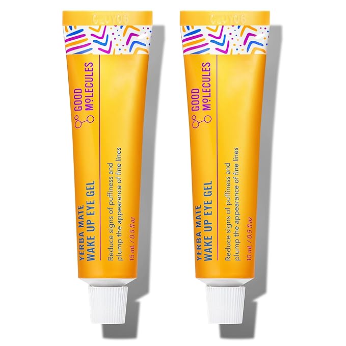 Good Molecules Yerba Mate Wake Up Eye Gel Pack 2 – 15 ml Each | Hydrating Under Eye Gel with Hyaluronic Acid & Caffeine for Dark Circles and Puffiness