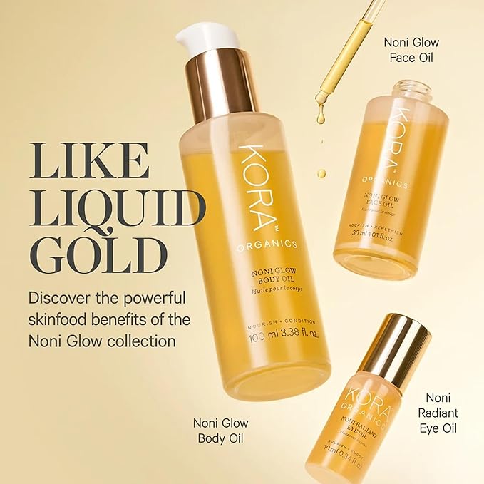 KORA Organics Noni Radiant Eye Oil with Rose Quartz Roller Ball Applicator, Under Eye Roller Serum That Helps Reduce Puffiness, Dark Circles & Wrinkles, Certified Organic, Cruelty Free, 0.34 fl oz