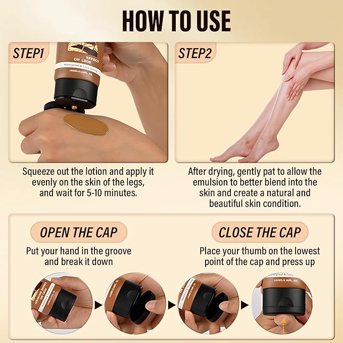 Legs Makeup Waterproof with Brush, No Transfer Body Concealer, Coverage for Vein, Scar, Tattoo for All Skin Tones, 100ML (BRONZE)