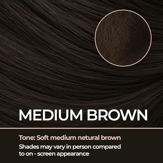 Keratin Hair Fibers for Men & Women - Fill In Fine or Thinning Hair, Instantly Thicker, Fuller Looking Hair (Medium Brown 30g)