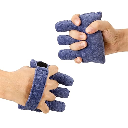 Adjustable Removable Finger Separator Protector Hand Contracture Cushion Padding Pillow Prevention Aid Training Tool With Fingers Hands Splints (Purple)