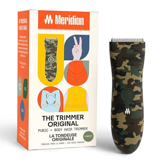 MERIDIAN The Trimmer Original - Body Hair Trimmer for Men, Electric Shaver for Pubic Hair, Chest, Legs & Bikini, Waterproof & Rechargeable Forest