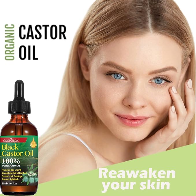 3 Pack Jamaican Black Castor Oil, Cold Pressed 100% Pure and Organic Castor Oils for Hair Growth, Eyelashes Care, Face Moisturizer,Skin Hydration, Eyebrows Nourishment, and Castor Oil Packs