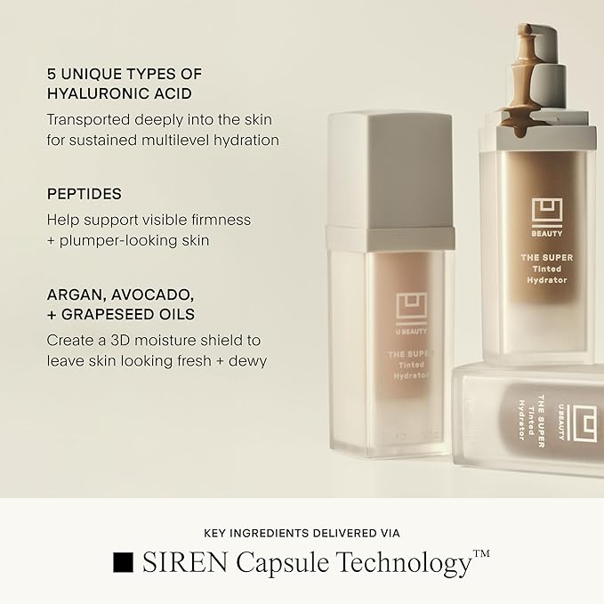 U Beauty The Super Tinted Hydrator Hyaluronic Acid Moisturizing Cream - Mega-Dose Skin Hydrator for Supple, Smooth, and Softer-Looking Skin For Up To 48 Hours - Shade 10-1.0 oz