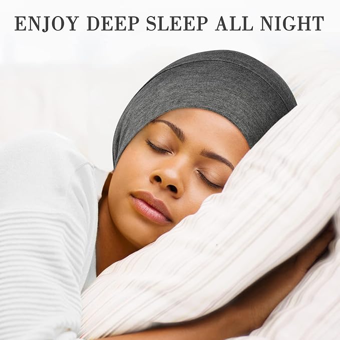 Fittia Satin Hair Bonnet for Sleeping, Silky No Frizzy for Curls Care, Adjustable Strap for Non-Slip, Dreadlocks Cap for Women&Men Grey