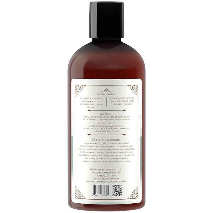Pueblo Remedy Conditioner, Cucumber & Eucalyptus – Softening & Nourishing Hair Detangler, Vegan & Cruelty-Free, 16.9 Oz