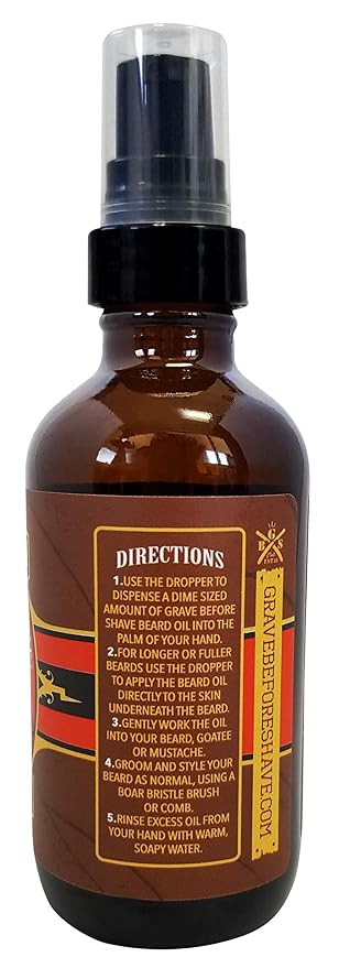 Grave Before Shave Beard Oil (Cigar Blend) 4 oz. Bottle
