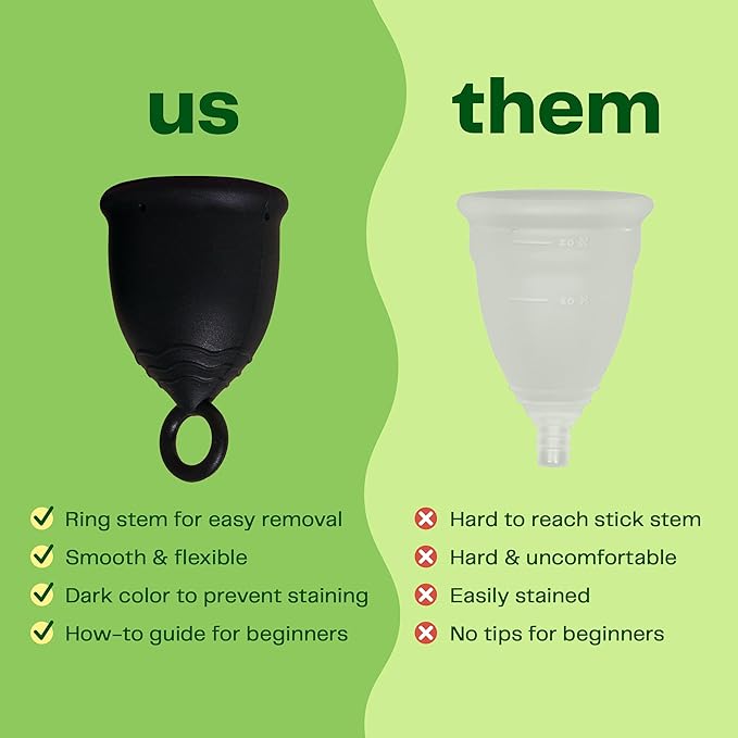 Viv For Your V Premium Soft Menstrual Cups Kit, Flexible Small Period Cup, Pull Tab Ring for Easy Removal, Cleansing Gel Wash, Travel Pouch, Comfortable 12 Hour Wear, Reusable, Medical Grade Silicone