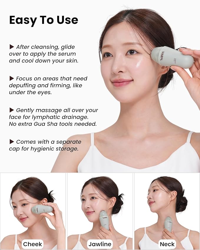 Ice Roll Serum for Face, Puffy Eyes, Under Eye Bags - Panthenol & Tannin for Hydrating, Pore Minimizing, Ice Roller for Puffiness, Redness, Dark Circles - Korean Skin Care & Gua Sha, 1.69 Fl Oz