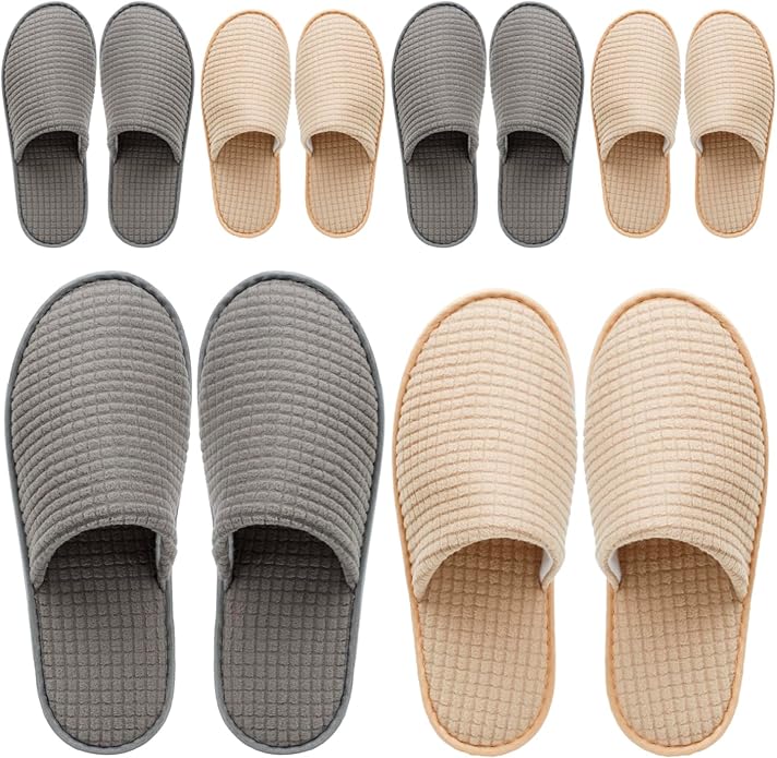 6-10 Pairs Spa Slippers, Non Slip Disposable Slippers For Guest, Washable Reusable, Which Can Be Used As Women Men, House, Indoor, Bathroom, Bedroom, Hotel, Bride Slippers