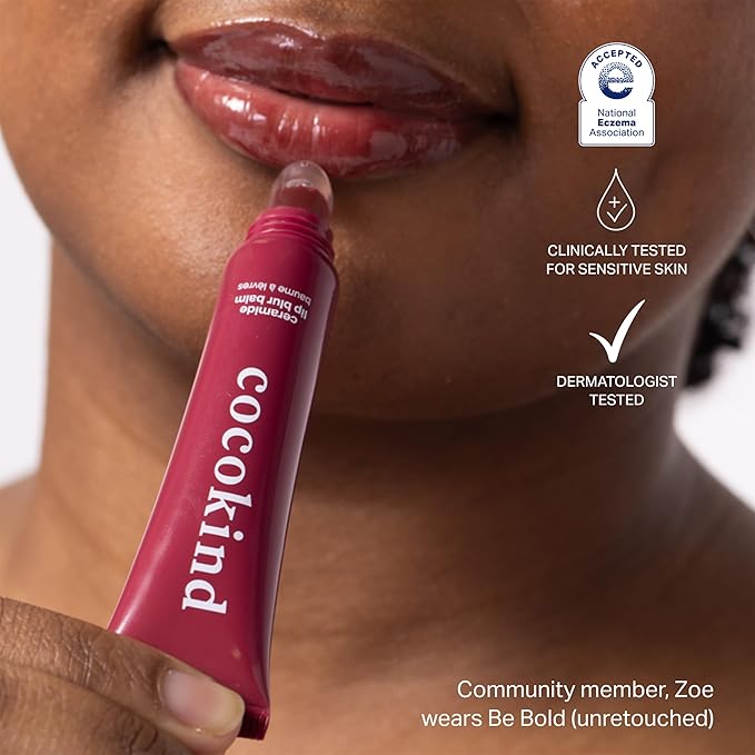 Cocokind Ceramide Lip Blur Balm, Be Bold - Burgundy Hydrating Lip Balm with Ceramides & Peptides, Made for Sensitive Skin & Lips, Unflavored & Fragrance-Free - 6 pack