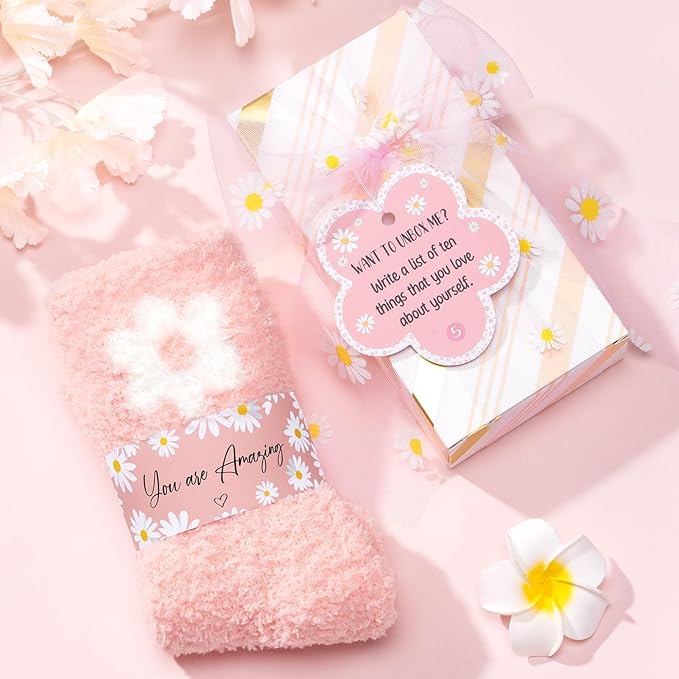 Valentines Day Gifts for Tween & Teen Girls - 8 PCS Birthday Gift Basket Teenage Girl Gifts Trendy Stuff w/ Fun Task Tags Makeup Brushes & Bag, Empower Positive Wrapped Gift Box for Daughter Niece