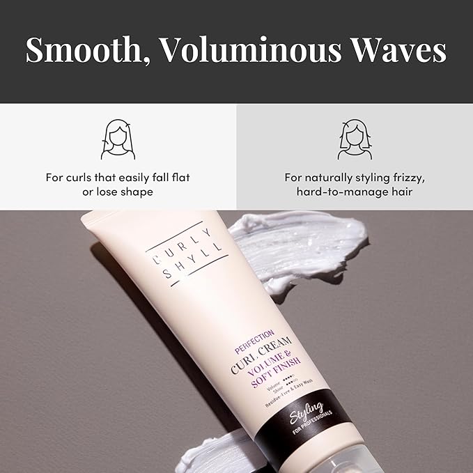 CURLYSHYLL Perfection Curl Cream | Enhancing & Setting Cream for Waves & Curls | Anti-Frizz Moisture Styling Cream | 150ml