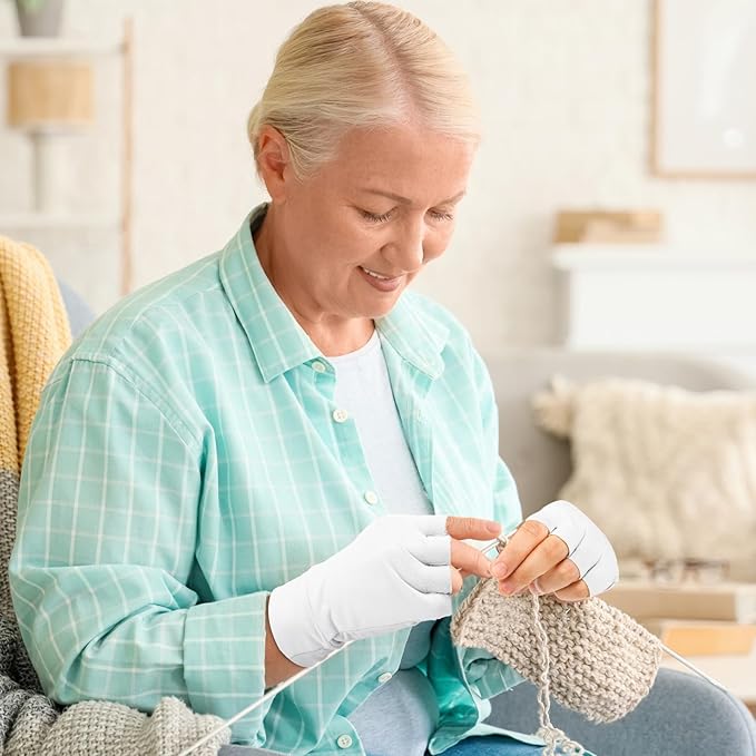 3 Pairs Elderly Skin Thin Protector Gloves Tone Fingerless Gloves Bruise Abrasion Protective to Cover Bruising