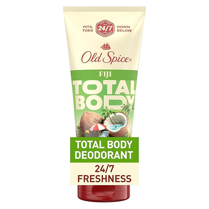 Old Spice Whole Body Deodorant Cream for Men, Aluminum Free, Fiji Scent, 24/7 Odor Protection, 24/7 Lasting Freshness, Dermatologist Tested, Gentle on Skin, Safe to Use All Over, 3.0 oz