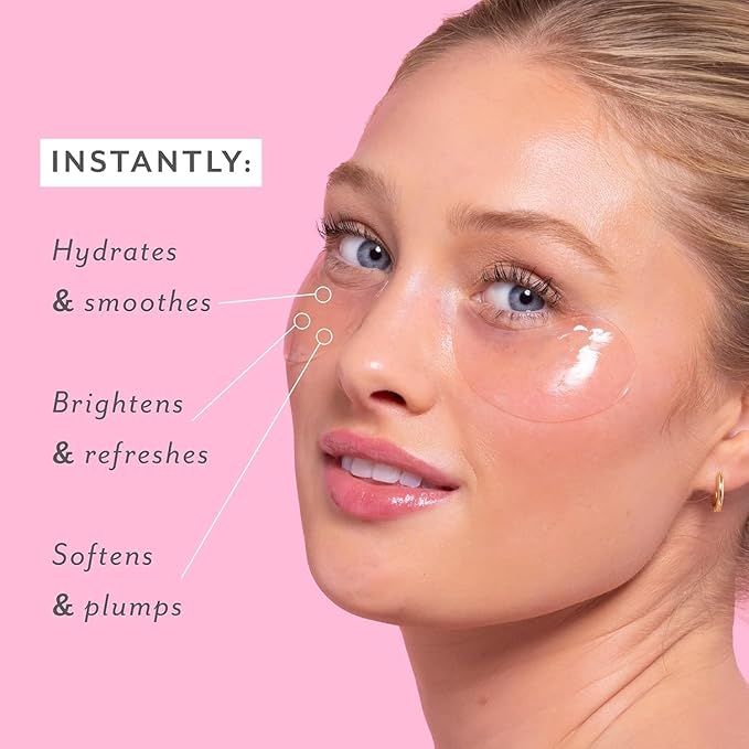 Patchology Serve Chilled Rosé Hydrating Under Eye Patches – Hyaluronic Acid & Antioxidant-Infused Eye Masks to Reduce Dark Circles, Puffiness & Fine Lines - Ideal Skincare Essentials (5 Pairs)