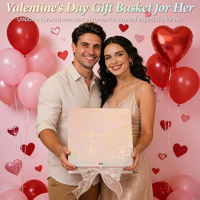 Spa Gifts for Women Bath Gift Set, Rose Relaxing Spa Gift Baskets Home Bath Set Self Care Kit Care Package Thank You Birthday Valentines Day Gifts for Her Women Mom Friends Sister Teen Girls Wife