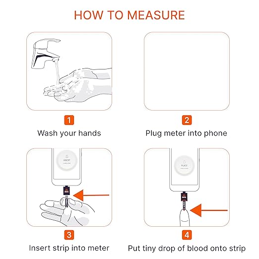 DARIO Smart Glucose Monitor Kit | Lightning Adapter (Compatible with iPhone 14 and earlier) | Test Blood Sugar Levels & Manage Diabetes, Testing Kit Includes: Glucometer with 25 Strips, 10 lancets