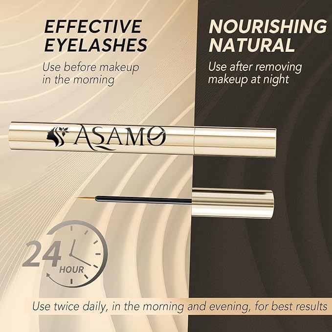 BRIGHT GOLD Eyelash Growth Serum – 15 Plant Extracts for Longer, Denser & Robust Lashes, Boosts Natural Lash Development, Enhances Natural Beauty, Hypoallergenic & Oil Free