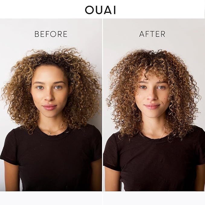 OUAI Travel Size Curl Cream - Curl Defining Cream with Chia & Linseed Oil - Enhances Definition, Hydration & Shine - Tames Frizz & Protects from Humidity - Curly Hair Products for Women (2.5 oz)