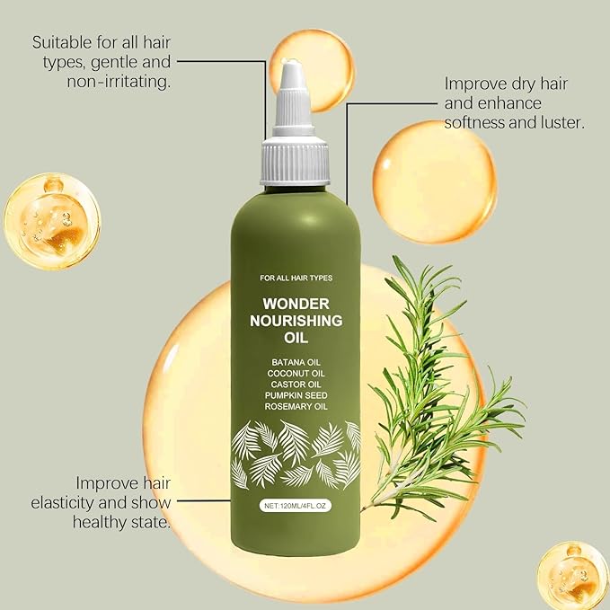 4 Fl Oz Batana Oil For Hair – Pure Raw & Natural Blend with Organic Castor, Pumpkin Seed, Coconut & Rosemary Oils – Nourishing Scalp & Hair Care for Thicker-Looking, Healthier-Feeling Hair (2 Pack)