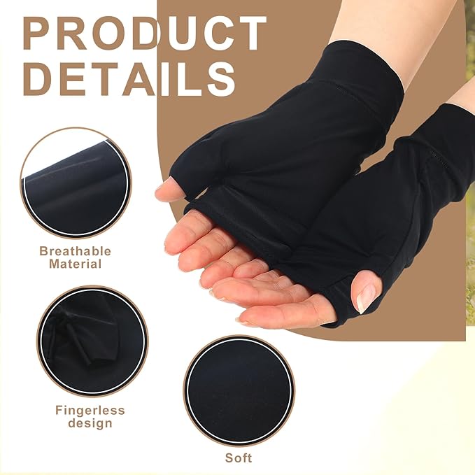 3 Pairs Elderly Skin Thin Protector Gloves Tone Fingerless Gloves Bruise Abrasions Protective Covering Men Women