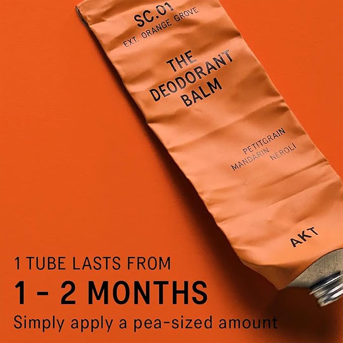 AKT Deodorant Balm 1.7 Fl Oz, Natural Deodorant for Men and Women, Award-Winning, Multi-use, Cream Deo Without Aluminum, Sc.01 Orange Grove, Plastic Free, All Genders