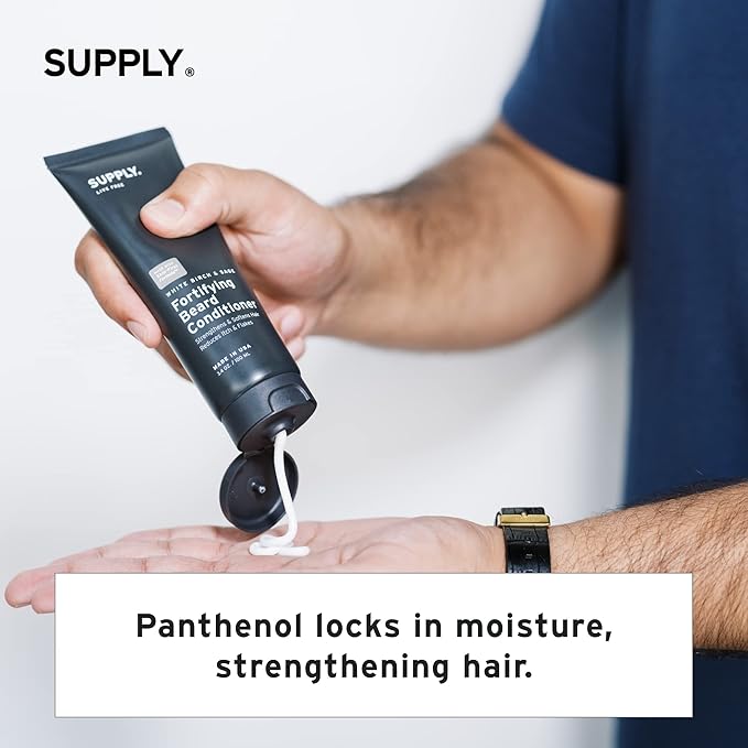 Supply Fortifying Beard Conditioner – Fast-Absorbing, Plant-Based Formula to Soften, Strengthen & Nourish Beard and Skin – Supports a Healthier, Softer Beard – 3.4oz