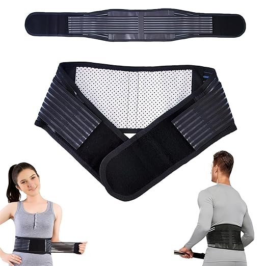 Back Support with Magnet, Tourmaline Magnetic Back Braces for Lower Back Pain Relief, Self Heating & Soothing Waist Band, Lumbar Support Belt for Herniated Disc/Sciatica (Large)