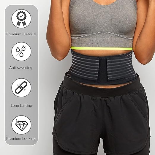 Back Support with Magnet, Tourmaline Magnetic Back Braces for Lower Back Pain Relief, Self Heating & Soothing Waist Band, Lumbar Support Belt for Herniated Disc/Sciatica (Medium)