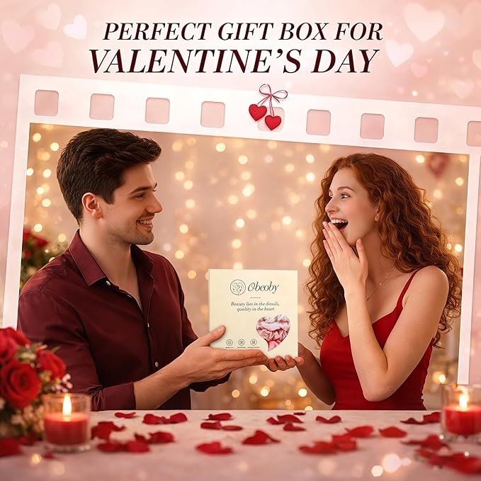 Cherry Pink Mulberry Silk Hair Scrunchies, 4Pcs Silk Hair Ties for Hair Sleep Frizz Breakage Valentine's Galentines Day Gifts