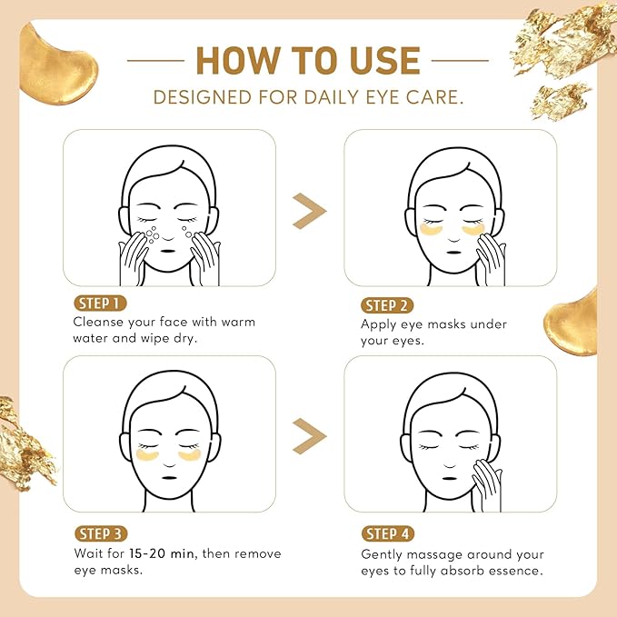 Yeokoe Under Eye Patches for Dark Circles,Puffy Eyes,20 Pairs Face Masks SkinCare With Vitamin C and 24k Gold