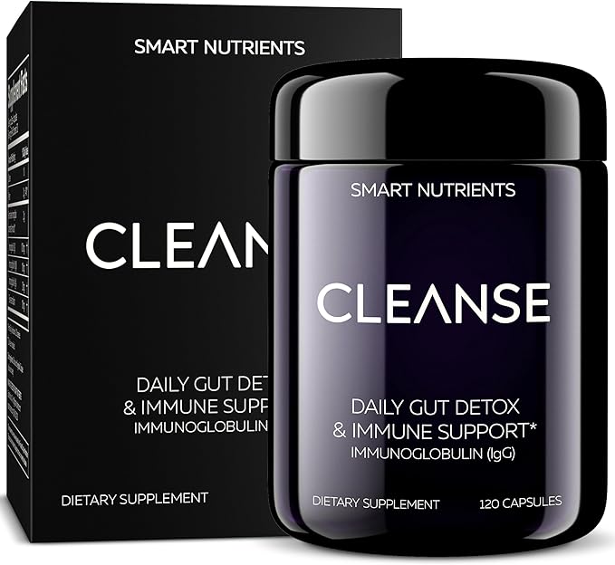 CLEANSE Limited Edition | IgG Dairy-Free Colostrum | 50.5% IgG Concentrated Immune Support | Daily Gut Health Detox, Energy, Prebiotic, Digestive Support | 120 Capsules | 30 Day Supply, 1-Pack