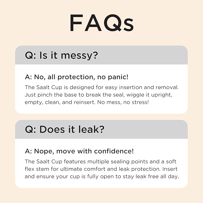 Saalt Soft Menstrual Cup – Reusable Period Cup – Made for Comfortable, Leak-Free Protection Up to 12 Hours – BPA & Latex Free – Includes Cup & Carry Bag (Regular, Grey)