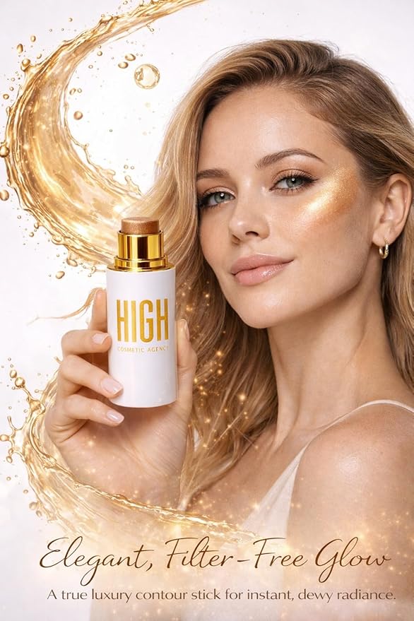 Concealer Light Bronzer & Contour Stick Set for Bronze Skin, Seamless Blend, Long-Wear, Natural Luminous Finish,Cream Stick for Bronze Skin,HIGH COSMETIC AGENCY