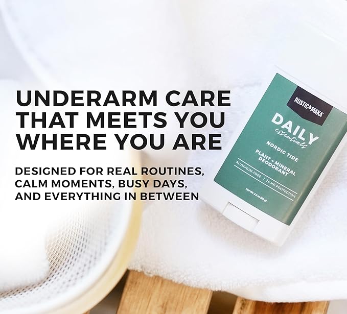 Rustic MAKA Plant + Mineral Deodorant Stick for Women - Nordic Tide | Strong Odor Control | No Added Aluminum, No Added Parabens, No Added Baking Soda | Long-Lasting Protection