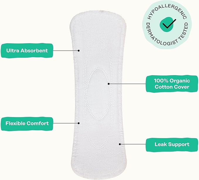 The Honey Pot Company - Herbal Long Panty Liners for Women - Infused w/Essential Oils for Cooling Effect & Organic Cotton Cover - Feminine Care - 30 ct