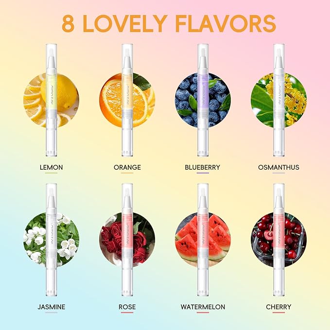 COSCELIA 8pcs Cuticle Oil Pen Bulk for Nails Polish Repair Pen Nail Nourishment Polish with Vitamins to Nourish and Moisturize Skin for Cuticle Nail Care