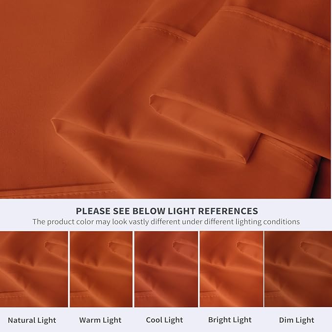 Maple&Stone Queen Flat Sheet 6 Pack,Premium Soft & Breathable,Brushed Microfiber Fabric,Anti-Shrinkage & Non-Fading,Bulk Flat Sheets Only Queen Size (Burnt Orange)