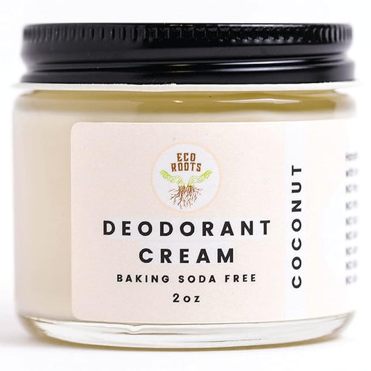 ECO ROOTS Natural Deodorant for Women & Men | Organic Deodorant Cream Non Aluminum | Baking Soda Free Healthy Deoderant for Body & Private Parts | All Vegan Pit Paste Zero Sweat | Coconut Scent