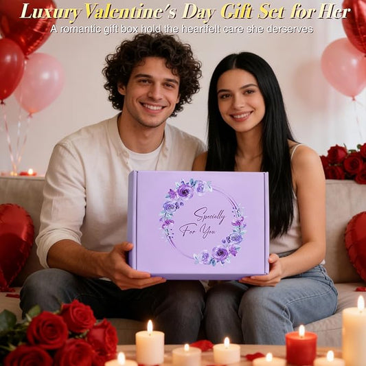 Birthday Gifts for Women Friendship, Lavender Relaxing Spa Gifts Basket for Women Self Care Gifts, Thank You Gifts Bath Set Valentines Day Gifts for Mom Her Friends Wife Sister Coworker Nurse Teacher