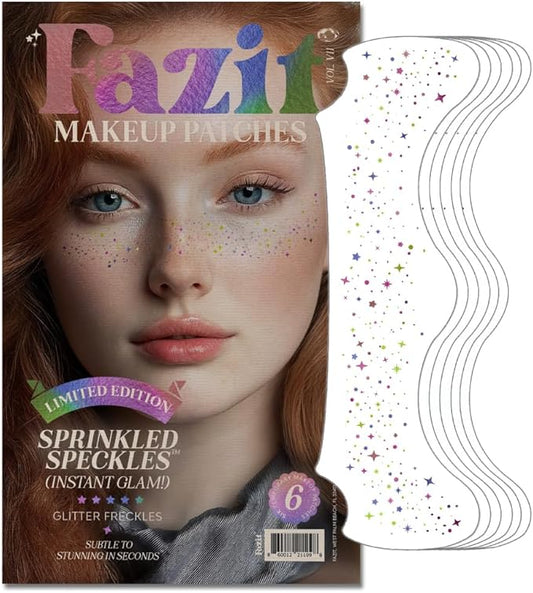 Fazit Makeup Patches - Sprinkled Speckles - Glow Up Make-Up Patches - Cute Glitter Makeup Accessories for Women - Cosmetic Glitter for Face