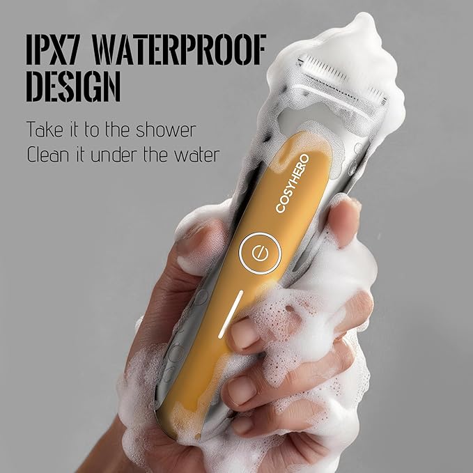 Manscape Groin & Body Hair Trimmer for Men, Electric Ball Shaver & Pubic Grooming Kit, LED Light, IPX7 Waterproof Wet/Dry Groomer, Rechargeable Manscaper with Ceramic Blades (Gold)