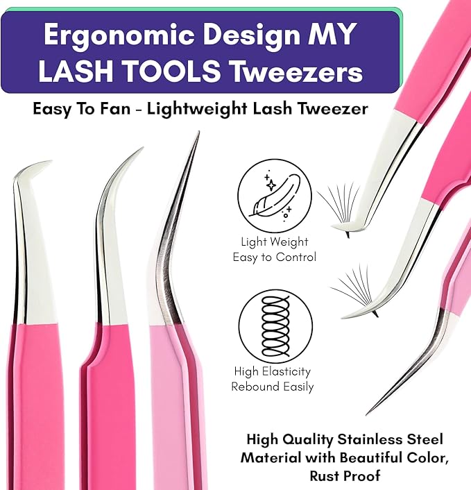 My Lash Tools New Isolation Lash Tweezers For Eyelash Extensions Best for Individual Isolation & Classic Lashes Japanese Stainless Steel Lightweight Precision Lashing Twisers (CEC-JP/05)