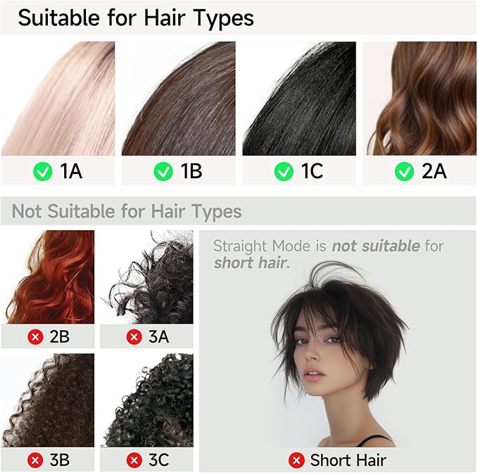 Hair Dryer Air Straightener Non-Movable Clamp Flat Iron No Heated Plates No Damage No Hand-Feeding Automatic Draws Hair Straighteners 2 in 1 Dry & Straight Styling Blower Tool for Women 1A to 2A Hair