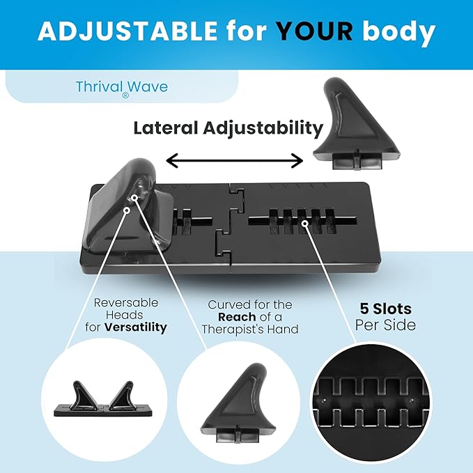 Thrival Wave - Fully Adjustable Psoas Muscle Release Tool for QL, Hip Flexor, Back, Hamstring, Glute, Iliacus, and Neck Pain - Trigger Point and Myofascial Release Tool - Carbon Black