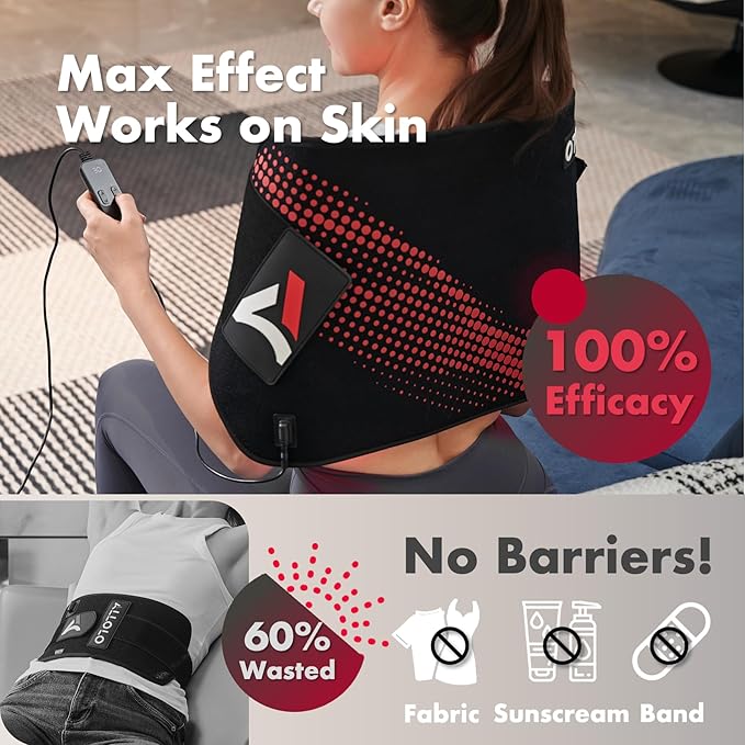 ALLOLO Red Light Therapy for Body, 27.6"*13.9" Large Infrared Light Therapy with Timer, 280pcs 3-in-1 LEDs 660nm&850nm Red Light Therapy Pad for Back Belly Knee Joint (with Storage Bag & Glasses)