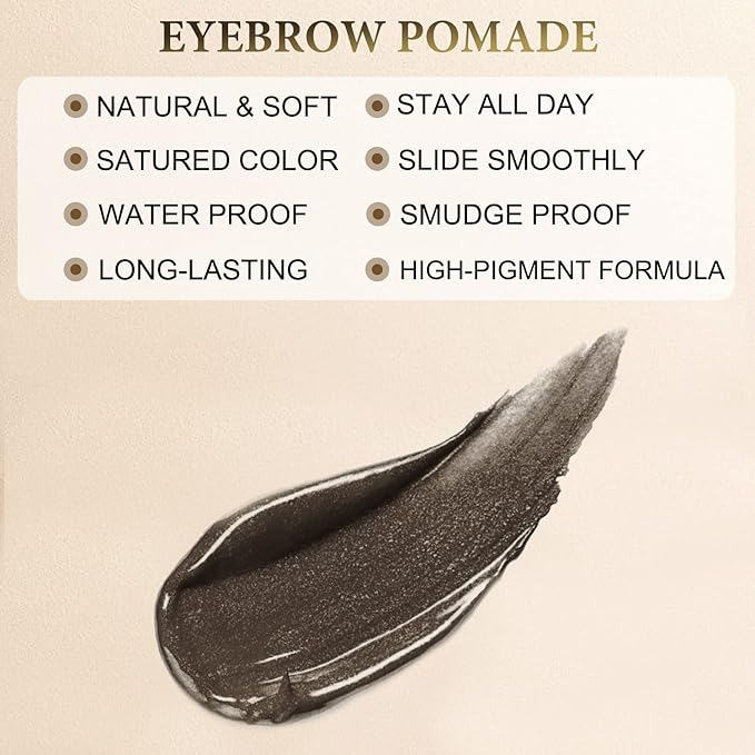 LAVONE Eyebrow Stamp Pencil Kit for Eyebrows Makeup, with Waterproof Eyebrow Pencil, Eyeliner, Eyebrow Pomade, and Dual-ended Eyebrow Brush - Medium Brown