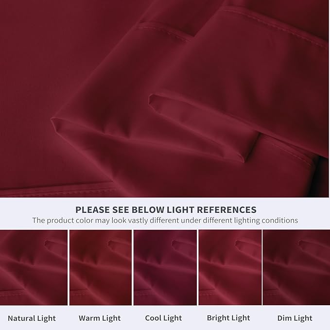 Maple&Stone Queen Flat Sheet 6 Pack,Premium Soft & Breathable,Brushed Microfiber Fabric,Anti-Shrinkage & Non-Fading,Bulk Flat Sheets Only Queen Size (Burgundy)